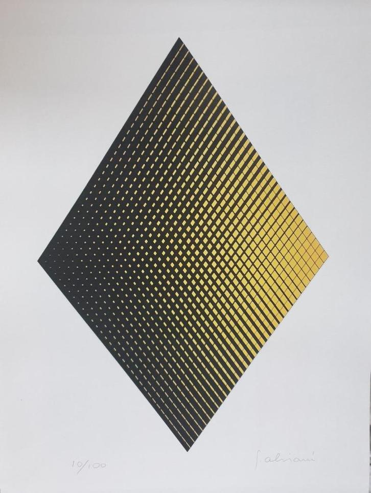 Getulio Alviani - Compositie - Litho Handgesign., Antiek en Kunst, Kunst | Litho's en Zeefdrukken, Ophalen of Verzenden