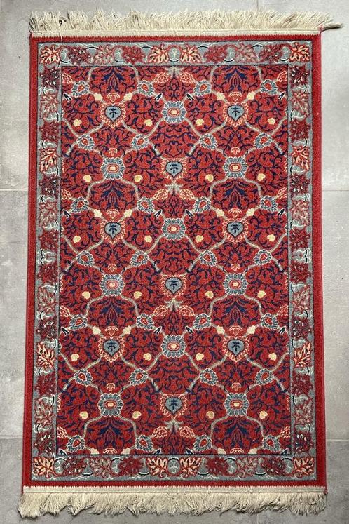 Vintage tapijt, vloerkleed, wandkleed oranje rood, Huis en Inrichting, Stoffering | Tapijten en Kleden, Gebruikt, 50 tot 100 cm