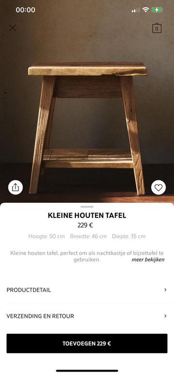 Zara home 2 houten nachtkasje