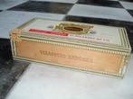 Oude houten sigarendoos bolknaks - B25,5xD12,5xH7cm, Verzamelen, Rookartikelen, Aanstekers en Luciferdoosjes, Ophalen of Verzenden