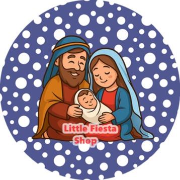 L984 ouwel mario jozef jezus 20x4,7cm eetbare cupcake rondje beschikbaar voor biedingen