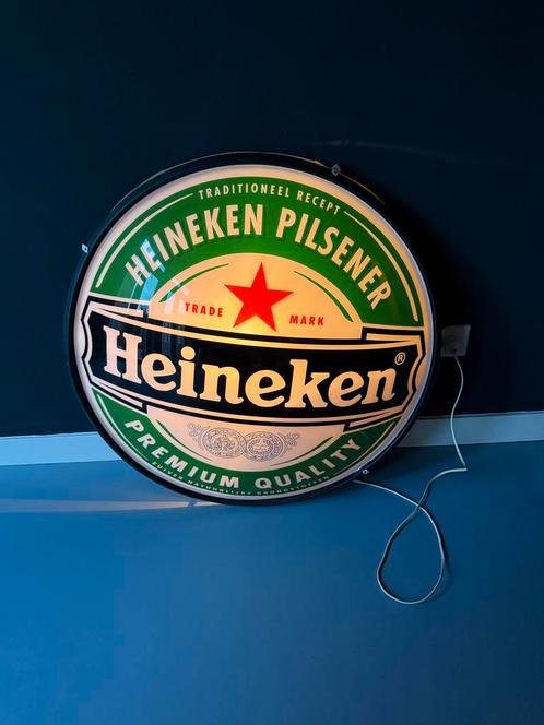 Heineken Reclame Lamp - 80cm Diameter, Antiek en Kunst, Antiek | Lampen, Ophalen