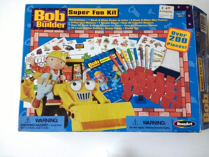 Knutseldoos Bob de Bouwer, stickers, stempels, stiften, Hobby en Vrije tijd, Knutselen, Zo goed als nieuw, Materiaal, Ophalen of Verzenden