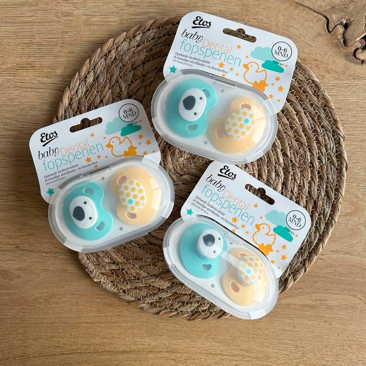 Etos Baby Dental Fopspenen Set Nieuw, Kinderen en Baby's, Speelgoed | Babyspeelgoed, Nieuw, Overige typen, Ophalen of Verzenden
