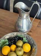 Zilver tin Lampet kan met schaal set, Antiek en Kunst, Ophalen