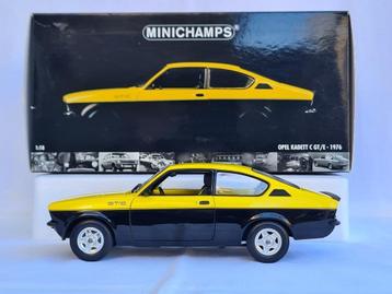 Opel Kadett C GT/E 1976 Geel / Zwart Minichamps 1:18 beschikbaar voor biedingen