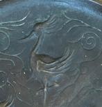 Schaal brons, gewicht 1554 gram, decoratie kraanvogels, Ophalen of Verzenden, Brons