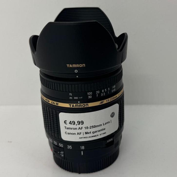 Tamron AF 18-250mm Lens | Canon AF | Met garantie, Audio, Tv en Foto, Fotografie | Lenzen en Objectieven, Zo goed als nieuw, Standaardlens