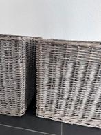 Rieten grote grijze manden, Ophalen, Mand, Vierkant, Zo goed als nieuw