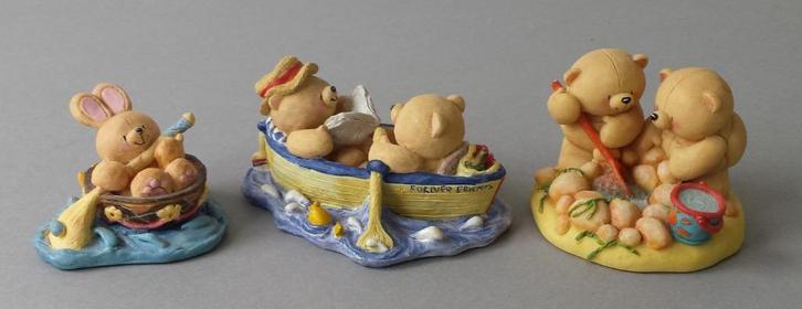 3 Forever Friends Beeldjes - lot 7 - Hallmark - jaren 90, Verzamelen, Beren en Cherished Teddies, Zo goed als nieuw, Beeldje, Forever Friends