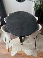 Mango zwarte eettafel met scandinavische stoelen., Ophalen, Overige materialen, 100 tot 150 cm, 200 cm of meer