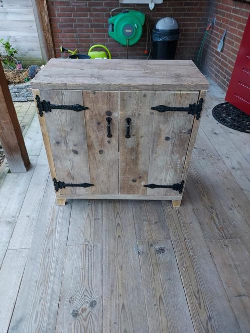 Wasbak kastje steigerhout, Huis en Inrichting, Badkamer | Badkamermeubels, Minder dan 100 cm, 50 tot 100 cm, Ophalen of Verzenden