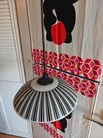 Vintage Hanglampen jaren 80 - Zwart-Wit Italiaans Design, Ophalen, Vintage, Zo goed als nieuw, Glas