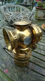 antieke koperen fietscarbid fiets lamp, Ophalen of Verzenden