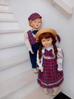 Twee Vintage Porseleinen Poppen - Broer en Zus, Ophalen of Verzenden