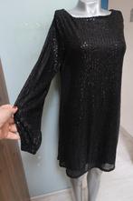 zwarte feest paillettenjurk s/M, Maat 38/40 (M), Verzenden, Zwart, Cocktailjurk