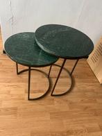 Groene marmeren salontafels westwing, Huis en Inrichting, Tafels | Salontafels, Minder dan 50 cm, Gebruikt, 50 tot 75 cm, Rond