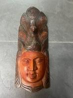 Houtsnijwerk masker uit Sri Lanka handwerk Srilanka, Ophalen of Verzenden