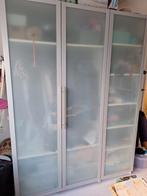 3 Ikea kastdeuren melkglas met scharnieren voor Pax kast, Huis en Inrichting, Kasten | Kledingkasten, Ophalen, Gebruikt, 200 cm of meer
