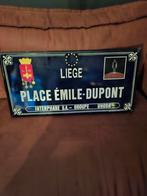 Emaille straatnaambord Luik - Place Émile-Dupont, Antiek en Kunst, Ophalen of Verzenden