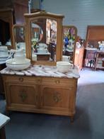 antieke eiken commode kaptafel marmer blad  325,00, Huis en Inrichting, Tafels | Kaptafels, Ophalen, 100 tot 150 cm, Zo goed als nieuw