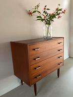 Mid Century Deens design vintage teak ladekast, Huis en Inrichting, Ophalen, Gebruikt, Vintage, Mid Century, Retro, Deens, 50 tot 100 cm