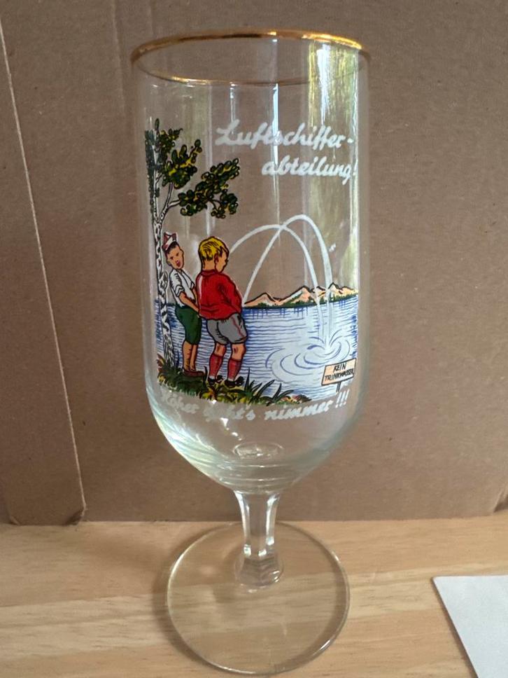 2x Vintage bierglas Duitsland – humoristisch, jaren ’60/’70, Verzamelen, Biermerken, Zo goed als nieuw, Pul(len), Overige merken