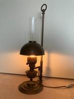 Messing olielamp Amerikaans, Huis en Inrichting, Lampen | Tafellampen, Neo antiek Amerikaans, Gebruikt, 50 tot 75 cm, Ophalen