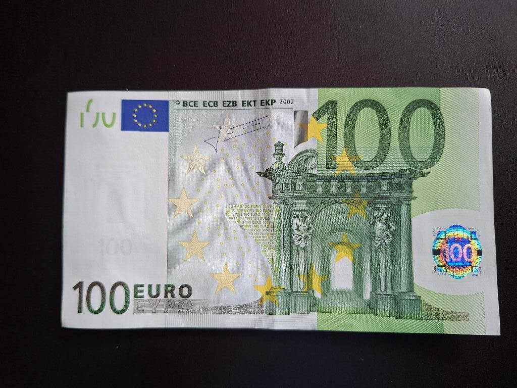 2002 Italië 100 euro oude serie Trichet printcode J034, Postzegels en Munten, Bankbiljetten | Europa | Eurobiljetten, Ophalen of Verzenden