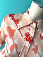 Vintage jaren 70 blouse abrikoos maat 36, Verzenden, Vintage, Roze, Maat 36 (S)