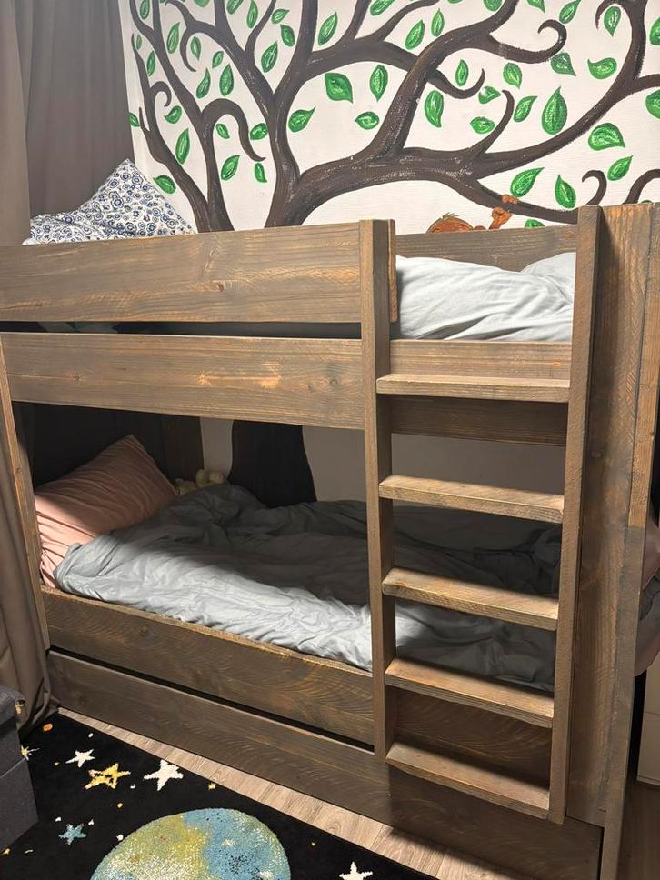 Steigerhout stapelbed, Kinderen en Baby's, Kinderkamer | Stapelbedden en Hoogslapers, Zo goed als nieuw, Stapelbed, Ophalen