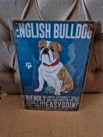 Metalen Wandbord English Bulldog - 30x20cm beschikbaar voor biedingen