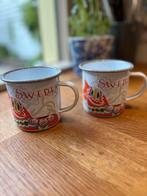 2x Emaille mokken, Ophalen of Verzenden, Zo goed als nieuw, Overige stijlen, Kop(pen) en/of Schotel(s)