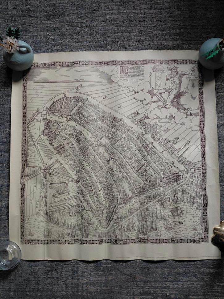 Oude kaart van Amsterdam - 1544, Boeken, Atlassen en Landkaarten, Gelezen, Landkaart, Nederland, 1800 tot 2000, Ophalen of Verzenden