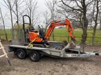 Minikraan 1,1 ton en bouwlaser te huur