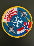 RNLAF 313 squadron Nato Vigilant lightning patch (velcro), Ophalen of Verzenden, Luchtmacht, Nederland, Embleem of Badge
