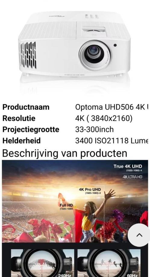 Optoma UHD 506 4K professionele beamer, nieuw nog in de doos, Audio, Tv en Foto, Beamers, Nieuw, LED, Ultra HD (4K), Ophalen