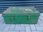 Groen metalen kist/koffer, Huis en Inrichting, Ophalen, Gebruikt, 50 tot 100 cm, Minder dan 50 cm