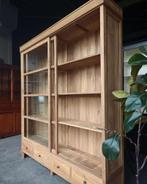 Grote teakhouten vitrinekast " Demontabel " museumkast #2622, Huis en Inrichting, Kasten | Vitrinekasten, Niet ingevuld, Met deur(en)