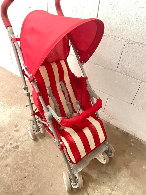 Childhome-Buggy 5 Pos Alu Rood/Wit Retro Stripes + Regenhoes, Kinderen en Baby's, Buggy's, Zo goed als nieuw, Overige merken, Regenhoes