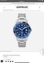 Montblanc iced sea automatic date herenhorloge blauwe plaat, Sieraden, Tassen en Uiterlijk, Horloges | Heren, Overige merken, Staal