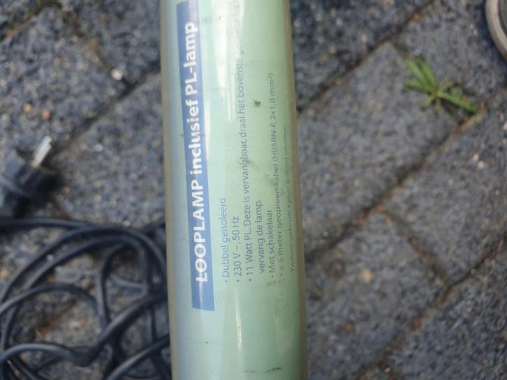 looplamp 11 watt PL 4 meter snoer, campinglamp, Doe-het-zelf en Verbouw, Bouwverlichting, Ophalen of Verzenden