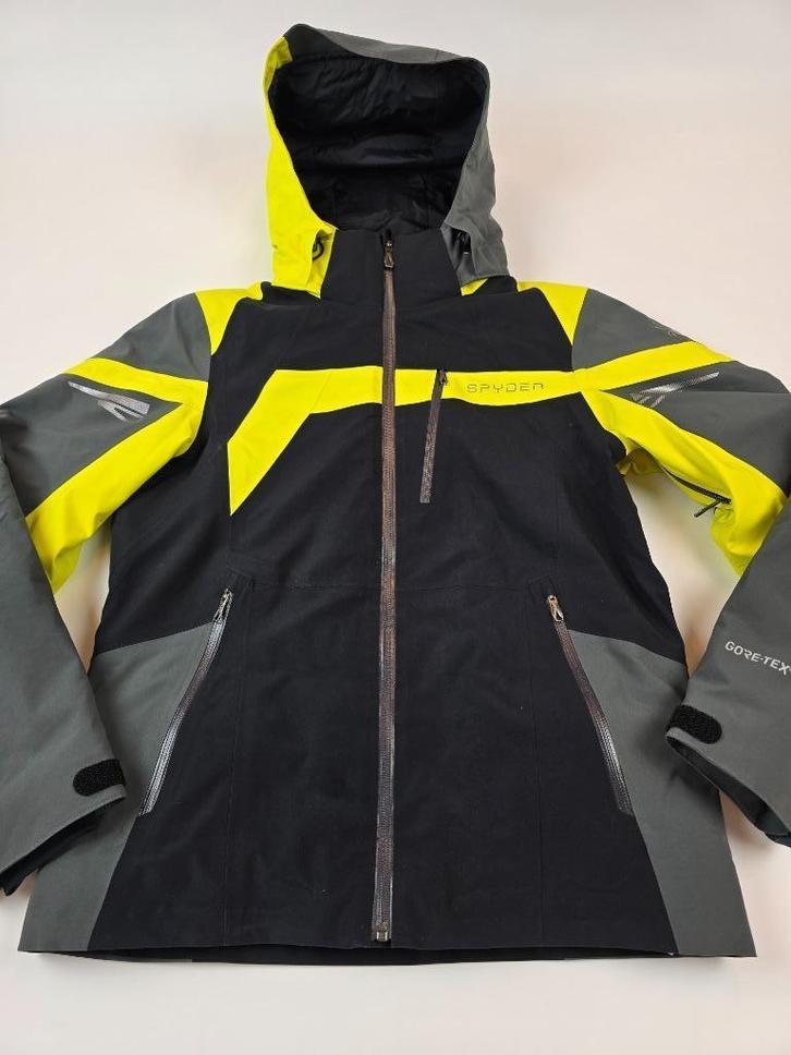 Spyder Titan Goretex Skijas Geel Zwart Heren S, Kleding | Heren, Wintersportkleding, Gedragen, Jack, Maat 48/50 (M), Ophalen of Verzenden
