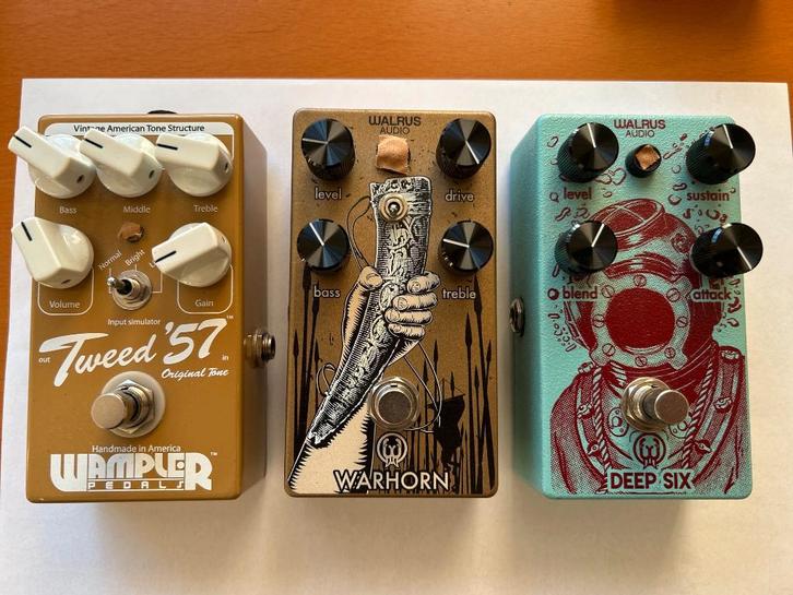 Selectie gitaar effects, Muziek en Instrumenten, Effecten, Gebruikt, Distortion, Overdrive of Fuzz, Reverb, Overige typen, Compressor