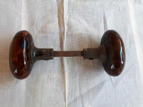 Vintage retro deurknop Antiek porselein, metaal izgst., Doe-het-zelf en Verbouw, Hang- en Sluitwerk, Zo goed als nieuw, Klink of Kruk