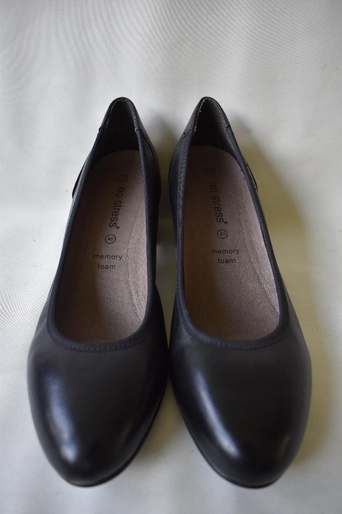 Jan'26 NO STRESS maat 40 instappers zwart leder NIEUW, Kleding | Dames, Schoenen, Nieuw, Instappers, Zwart, Ophalen of Verzenden