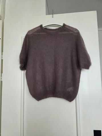 GEBREIDE TRUI BRUIN MOHAIR MAAT M  beschikbaar voor biedingen