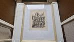 oude litho van den bosch gesigneerd in oude lijst, Antiek en Kunst, Kunst | Litho's en Zeefdrukken, Ophalen of Verzenden