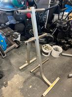 Olympische halter schijven rek 50 mm, Sport en Fitness, Ophalen, Halterschijven, Gebruikt, Rek