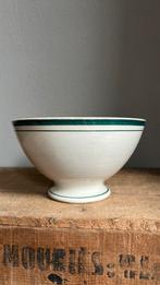 Antieke franse spoelkom groen streep grotere kom, Ophalen of Verzenden